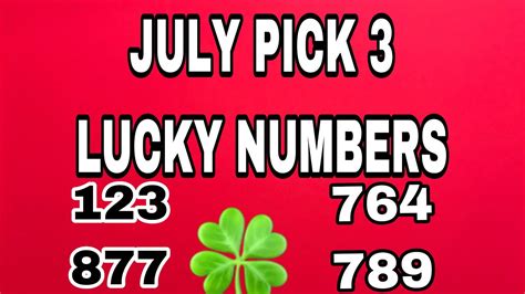 3 lucky numbers for today